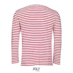 SOL'S Pánské pruhované tričko s dlouhým rukávem Sol`s, Velikost XL, Barva Červená