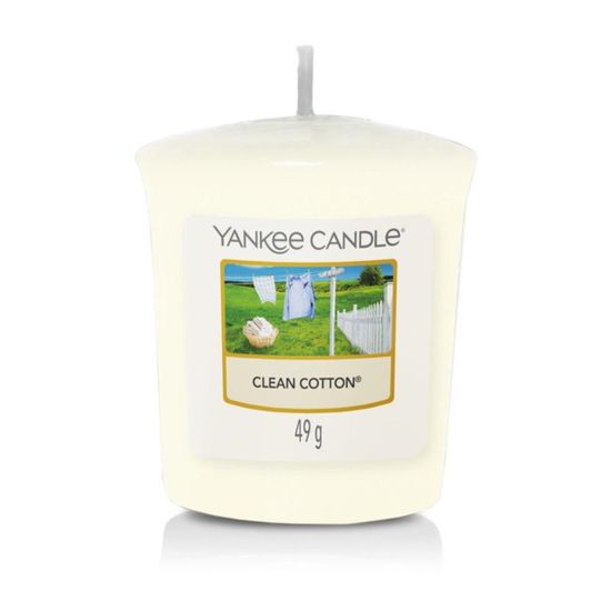 Yankee Candle votivní svíčka Clean Cotton (Čistá bavlna) 49g