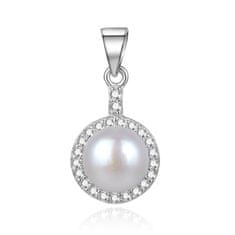 Beneto Elegantní stříbrný přívěsek s říční perlou AGH155P