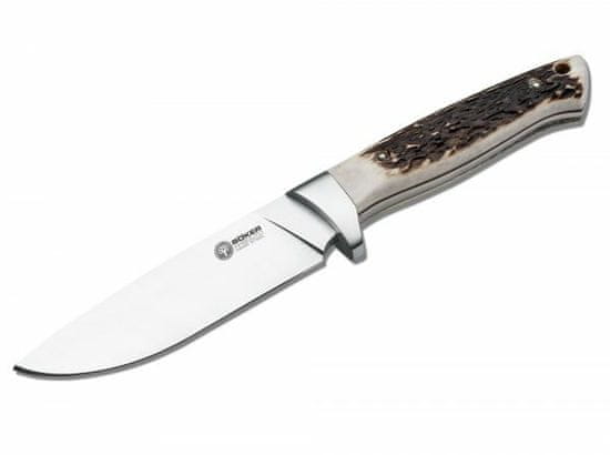 Böker Arbolito 02BA351H Hunter Stag lovecký nůž 12 cm, paroh, kožené pouzdro