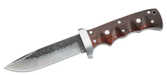 Herbertz 102913 lovecký nůž 12,1 cm, damašek, růžové dřevo, kožené pouzdro
