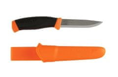Morakniv 11829 Companion F Serrated všestranný nůž 10,4 cm, oranžovo-černá, plast, guma, pouzdro