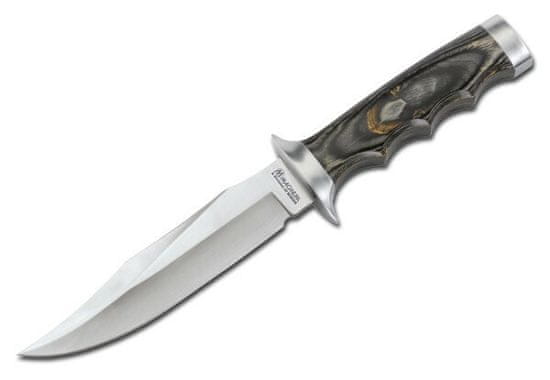 Magnum 02MB207 Jungle Devil lovecký nůž 15,3 cm, dřevo Pakka, kožené pouzdro, brusný kámen