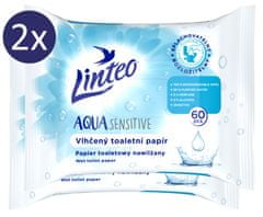 LINTEO Vlhčený toaletní papír Aqua Sensitive 2x 60ks