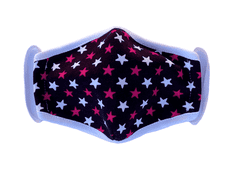 Rouška DÁMSKÁ, 2 ks, fialovo-růžová/hvězda, 2 vrstvá, kapsička na filtr, velikost dámská ( S )