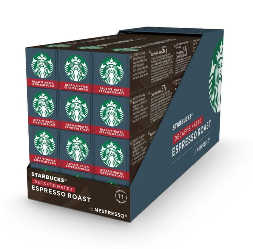 Starbucks Espresso Roast Decaf by NESPRESSO Dark Roast Kávové kapsle, 12x10 kapslí v balení, 57g