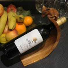AWGifts Dřevěný stojan na víno - Myš