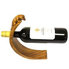 AWGifts Dřevěný stojan na víno - Gekon