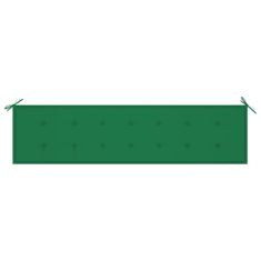 Vidaxl Polstr na zahradní lavici zelený 200 x 50 x 4 cm