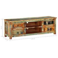 Greatstore TV stolek 4 zásuvky recyklované dřevo