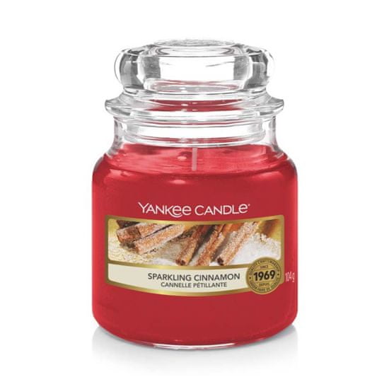Yankee Candle vonná svíčka Sparkling Cinnamon (Třpytivá skořice) 104g