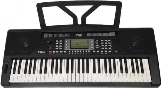 hrací klávesy FOX K186 record nahrávání split dual voice sustain vibrato připojení mikrofonu výborný poměr cena kvalita snadné ovládání