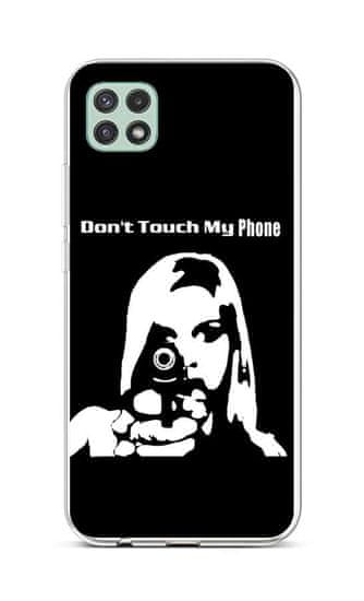TopQ Kryt Samsung A22 5G silikon Don't Touch Gun 65050
