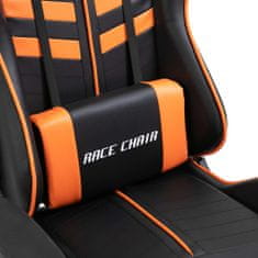 Greatstore Herní židle s podnožkou oranžová umělá kůže