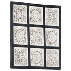 Greatstore Ručně vyřezávaný nástěnný panel MDF 60x60x1,5 cm černý a bílý