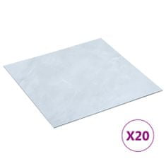 Vidaxl Samolepicí podlahové desky 20 ks PVC 1,86 m² bílý mramor