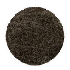 Ayyildiz Kusový koberec Fluffy Shaggy 3500 brown kruh 80x80 (průměr) kruh