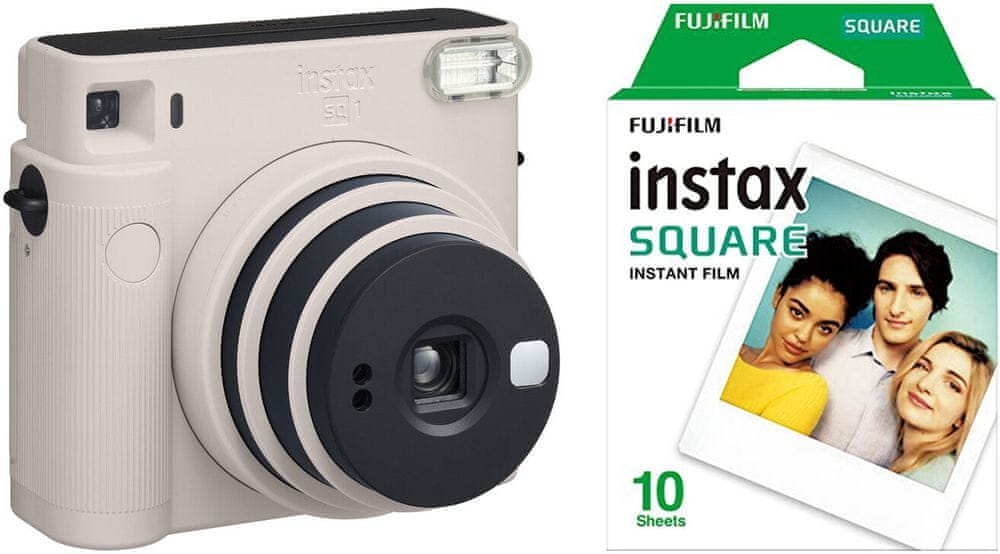 Levně FujiFilm Instax SQ1 Chalk White + náplň na 10 fotek
