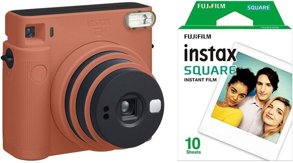 Levně FujiFilm Instax SQ1 Terracotta Orange + náplň na 10 fotek