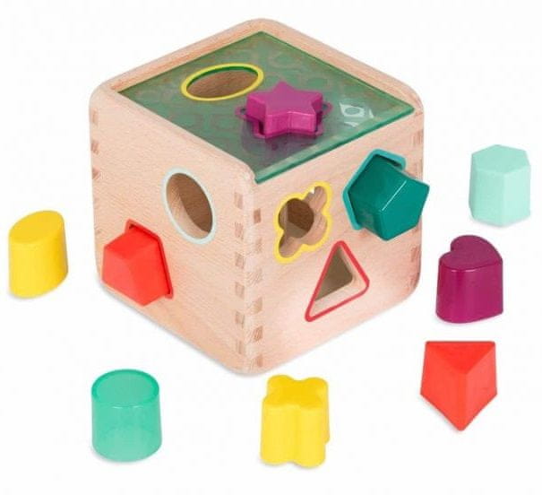 B.toys Kostka dřevěná s vkládacími tvary Wonder Cube