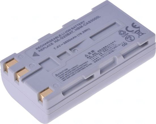T6 power Baterie pro čtečku čárových kódů Casio HBM-CAS3000L, Li-Ion, 7,4 V, 2600 mAh (19,2 Wh), šedá