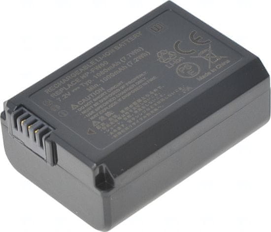 Baterie T6 Power pro SONY alpha A5000, Li-Ion, 7,2 V, 1080 mAh (7,7 Wh), černá
