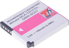 Baterie T6 Power pro Panasonic Lumix DMC-FX78, Li-Ion, 3,6 V, 700 mAh (2,5 Wh), černá