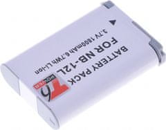 Baterie T6 Power pro digitální fotoaparát Canon NB-12L, Li-Ion, 3,7 V, 1800 mAh (6,7 Wh), šedá