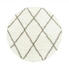 Ayyildiz Kusový koberec Alvor Shaggy 3401 cream kruh 80x80 (průměr) kruh