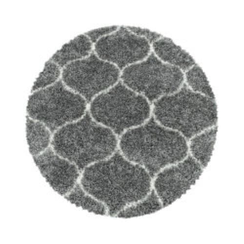 Ayyildiz Kusový koberec Salsa Shaggy 3201 grey kruh