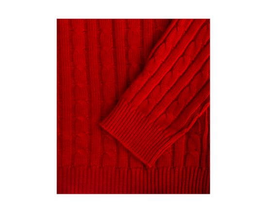 ORSI Pánský svetr s krátkým zipem, červený