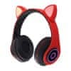 Alum online Bezdrátová sluchátka s kočičíma ušima - MG B39 , červené
