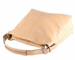 Dámská kožená kabelka přes rameno A4 Tmavě béžová