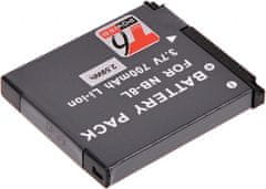 Baterie T6 Power pro digitální fotoaparát Canon NB-8L, Li-Ion, 3,6 V, 700 mAh (2,5 Wh), černá