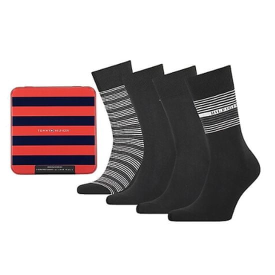Tommy Hilfiger Značkové luxusní sportovní ponožky Tommy Hilfiger 481985001 TH Flag 1p 701210548 TH men sock 4p Giftbox Stripe