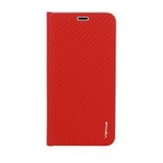 Vennus Knížkové pouzdro Vennus Carbon s rámečkem pro Apple iPhone 12 Pro Max , barva červená