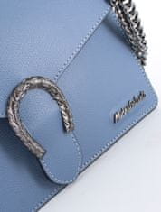 Marina Galanti střední kožená kabelka s řetízkem přes rameno světle modrá