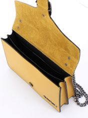 Marina Galanti střední kožená kabelka s řetízkem přes rameno hořčicová barva