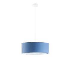LYSNE.PL Závěsná lampa do obývacího pokoje SINTRA fi 50 cm 3xE27 dno, bílý rám , modrá