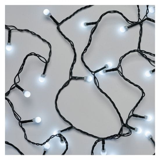 Emos LED vánoční cherry řetěz – kuličky, 8 m, venkovní, studená bílá, programy