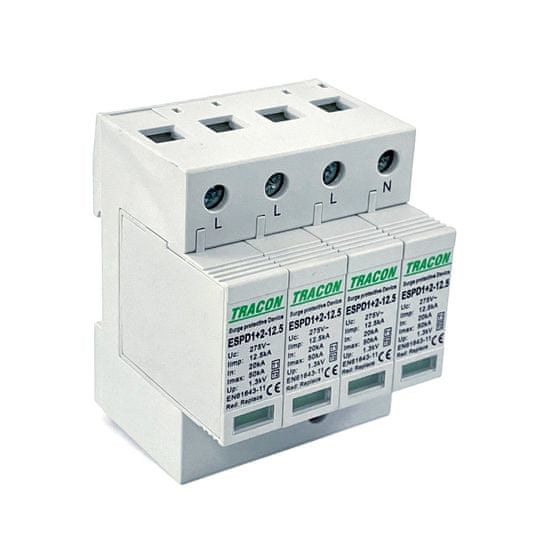 Tracon Electric Svodič přepětí AC typ T1+T2 ESPD1+2-12.5-4P