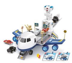 Kids World Hrací sada letadlo s rampou - policie, 35 x 35 x 20 cm, s příslušenstvím