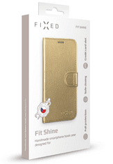 FIXED Pouzdro typu kniha FIXED FIT SHINE pro Huawei Y7 Prime (2018) - zlaté