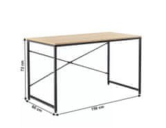 KONDELA Psací stůl, dub / černá, 150x60 cm, MELLORA