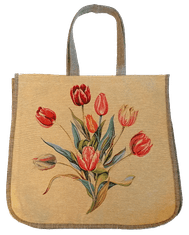 RTex Praktická a krásná taška s vytkaným motivem tulipány