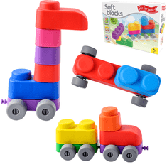 Farfarland Měkké senzorické kostky „Veselý transport“ - 10 dílů. Vzdělávací hračky pro kojence a batolata.
