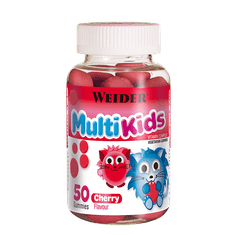 Weider Multi Kids 50 Gummies, želatinové bonbóny s vitamíny pro děti, Višeň