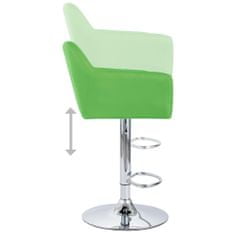 Greatstore Barové židle s područkami 2 ks zelené umělá kůže