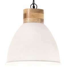 shumee Industriální závěsná lampa bílá železo masivní dřevo 46 cm E27