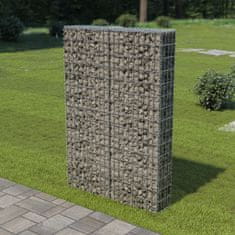 Greatstore Gabionová zeď s víky z pozinkované oceli 100 x 20 x 150 cm